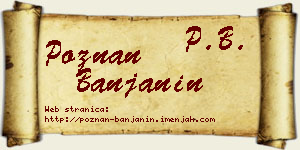 Poznan Banjanin vizit kartica